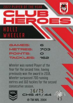 2023 NRL Traders Titanium - Club Heroes Silver #CHS41 Holli Wheeler Back